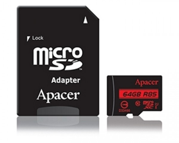 APACER UHS-I U1 MicroSDXC 64GB class 10 + Adapter AP64GMCSX10U5-R