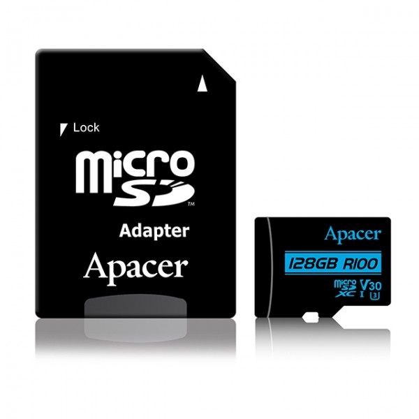 APACER UHS-I MicroSDHC 128GB V30 + Adapter AP128GMCSX10U7-R