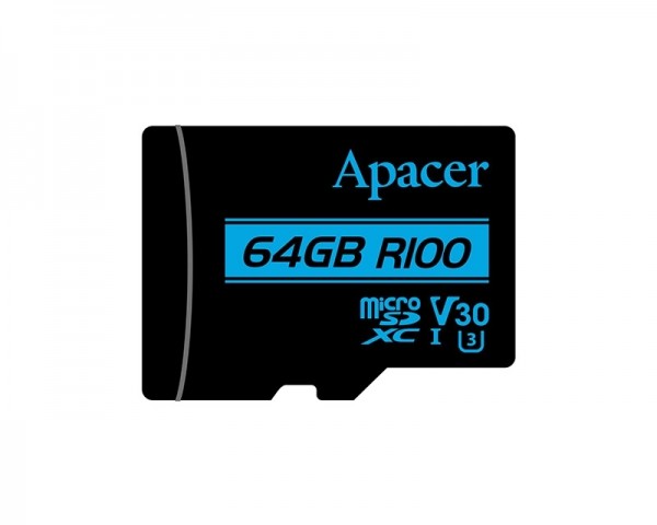 APACER UHS-I MicroSDHC 64GB V30 + Adapter AP64GMCSX10U7-R