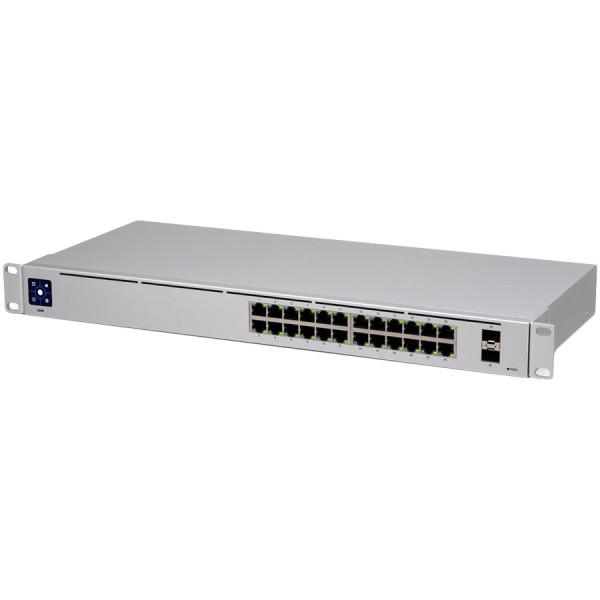 Ubiquiti UniFi Switch 24 is a fully managed Layer 2 switch with (24) Gigabit Ethernet ports and (2) Gigabit SFP ports for fiber connectivit