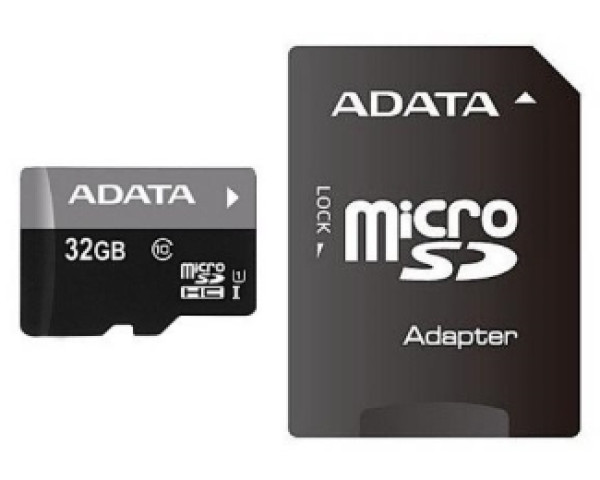 A-DATA UHS-I MicroSDHC 32GB class 10 + adapter AUSDH32GUICL10-PA1 plastic box