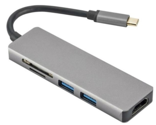 FAST ASIA Adapter-konvertor TIP C na HDMI+2xUSB 3.0+SDMicro SD