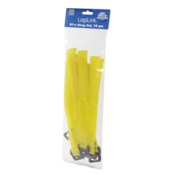 Logilink čičak trakice za vezivanje kablova 300x20mm, 10kom, žuta