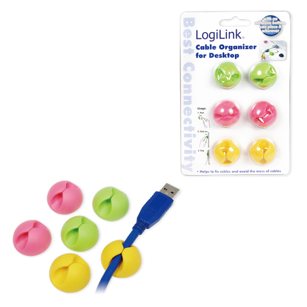 LogiLink držači za organizovanje kablova  6 kom. fancy