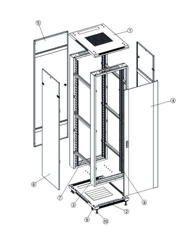 Safewell Rack orman 27U 600x800