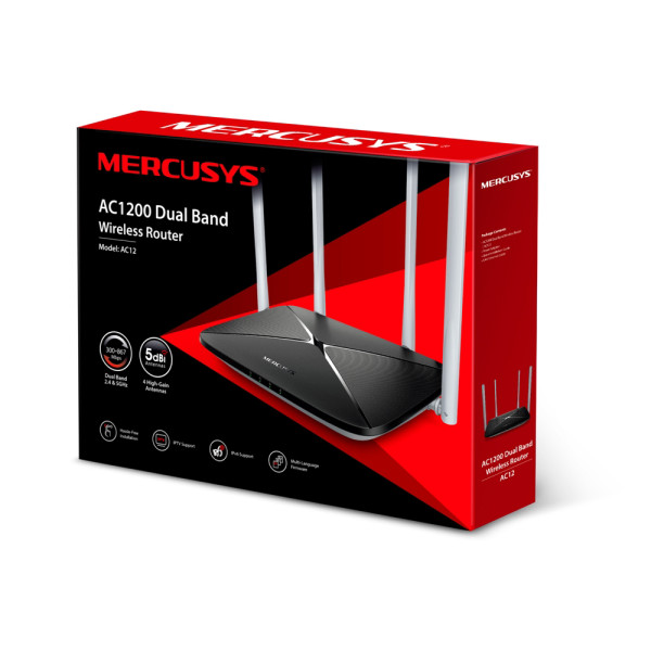 Mercusys AC12 v2, AC1200 Dual Band Wireless Router
