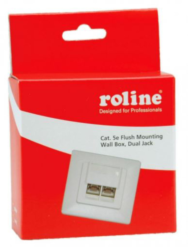ROLINE Flush Mount Wall Jack Cat5e STP class D white