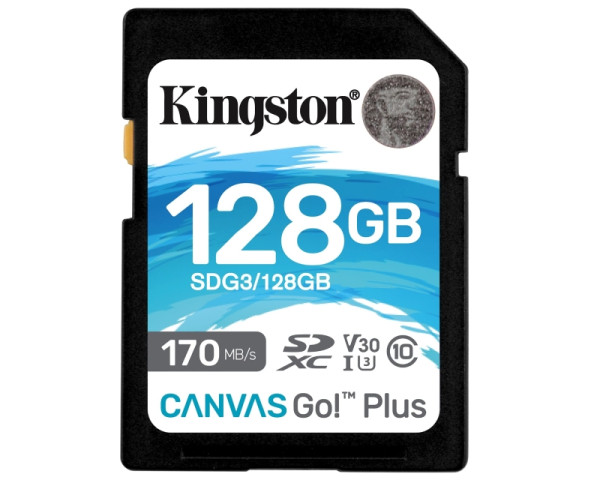 KINGSTON U3 V30 SDXC 128GB Canvas Go Plus 170R C10 UHS-I SDG3128GB
