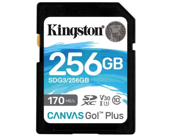 KINGSTON U3 V30 SDXC 256GB Canvas Go Plus 170R C10 UHS-I SDG3256GB