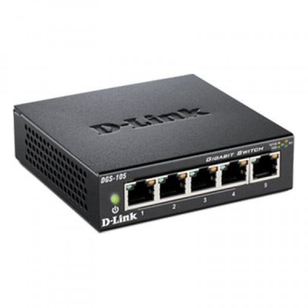 Switch 5-portni gigabitni D-Link  DGS-105E (metalno kućište)