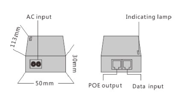 Wi-Tek WI-POE55-48V-60W Gigabit PoE Injector, 60W