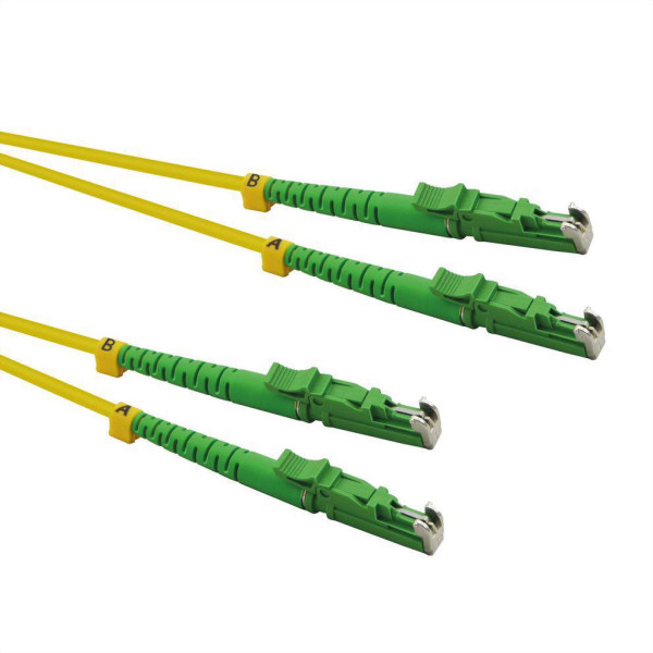 ROLINE FO Jumper Cable Duplex, 9/125µm, OS2, LSH/LSH, APC Polish, LSOH, žuti, 2 m