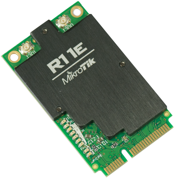 MikroTik R11e-2HnD, 802.11b/g/n miniPCI-e card, 2x u.fl