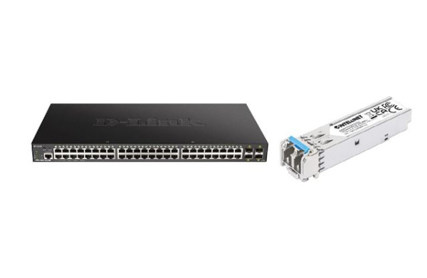 D-Link 48G DGS-1250-52XMPE Switch + Intellinet modul SFP1Gb