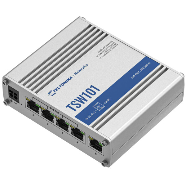 Industrijski switch Ethernet TSW101, PoE 5 Gbe Teltonika