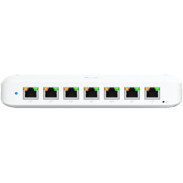 Ubiquiti USW-Ultra-60W Layer 2, 8-port GbE PoE switch: 7x GbE PoE+ output ports, GbE port with optional PoE++ input ( USW-ULTRA-60W ) 