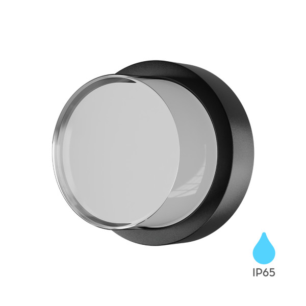 BRY-G2-OKRUGLA-CRNA-15W-3000K-IP65-ZIDNA BAŠTENSKA SVETILJKA