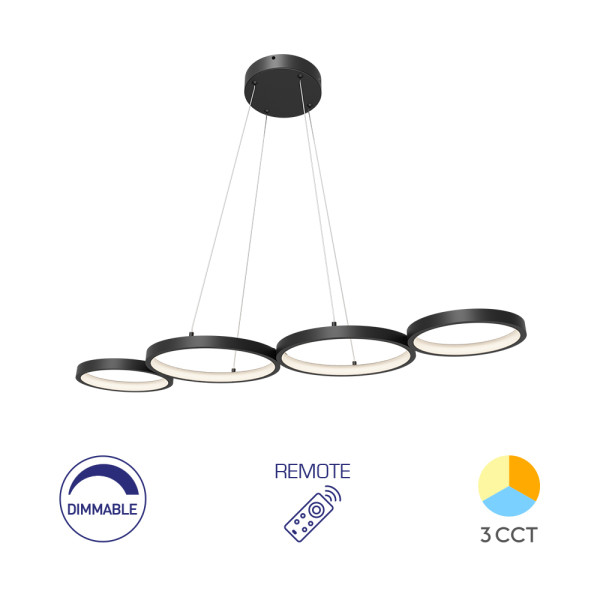 BRY-NELA-PD1-RND-CRNI-60W-SA DALJINSKIM-IP20-LED PLAFONJERA