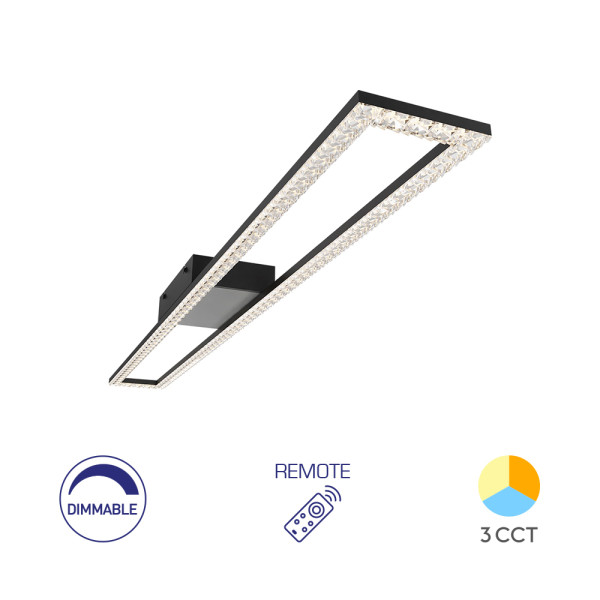 BRY-CRYSTAL-C-40W-3U1-DALJINSI-CRNA-LED PLAFONJERA