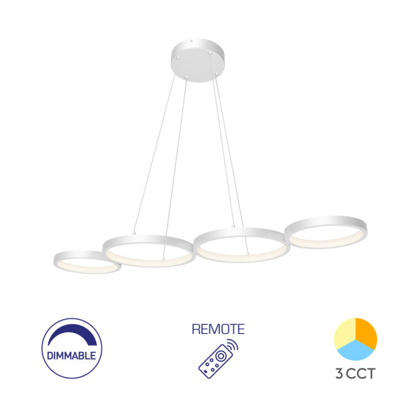 BRY-NELA-PD1-RND-BELA-60W-SA DALJINSKIM-IP20-LED PLAFONJERA
