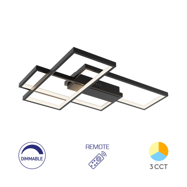 BRY-NELA-SS2-RND-CRNA-65W-SA DALJINSKIM-IP20-LED PLAFONJERA