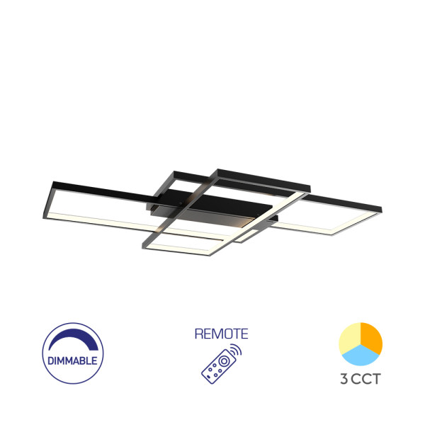BRY-NELA-SS3-RND-CRNA-80W-SA DALJINSKIM-IP20-LED PLAFONJERA