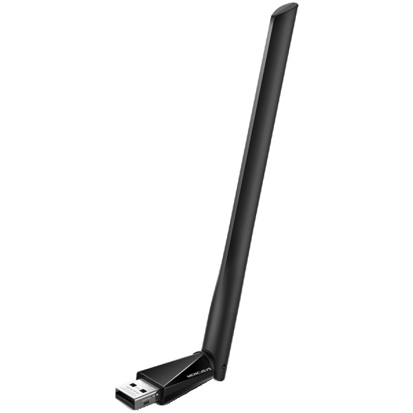 Mercusys MA30H AC1300 High Gain Wi-Fi USB Adapter, 400 Mbps at 2.4 GHz + 867 Mbps at 5 GHz, 1× High Gain External Antenna, USB 2.0, MU-MIMO