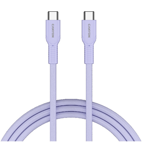CANYON cable OnWire 60CL C-C 60W COLOR Braided 1m Purple ( CND-CCAP60AB10PU ) 