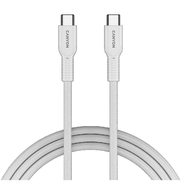 CANYON cable OnWire 60CL C-C 60W COLOR Braided 1m White ( CND-CCAP60AB10W ) 