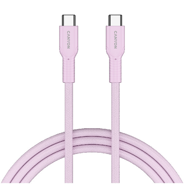 CANYON cable OnWire 60CL C-C 60W COLOR Braided 1m Pink ( CND-CCAP60AB10PK ) 