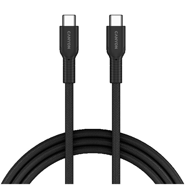 CANYON cable OnWire 60CL C-C 60W COLOR Braided 1m Black ( CND-CCAP60AB10B ) 