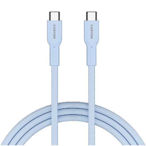 CANYON cable OnWire 60CL C-C 60W COLOR Braided 1m Light Blue ( CND-CCAP60AB10LBL ) 