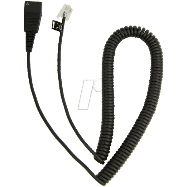 JABRA QD Cord to RJ10, coiled, 0,5 - 2 meters, for Lucent Callmaster V, VI, Cisco 79xx and PLX A22 ( 8800-01-37 ) 