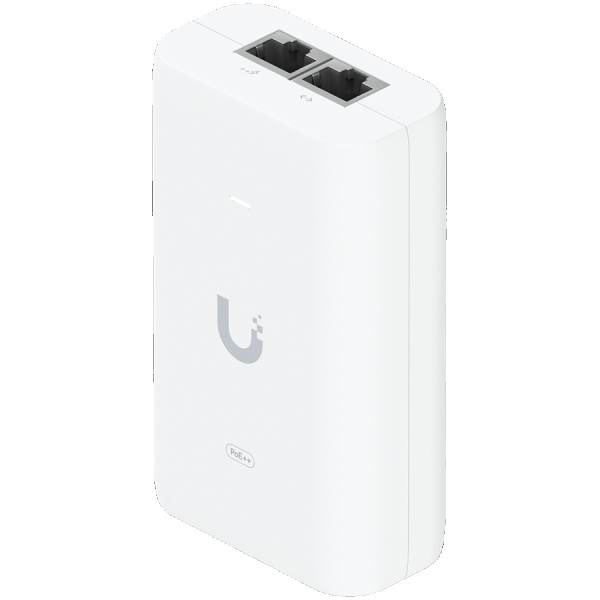 UBIQUITI PoE++ Adapter; Delivers up to 60W of PoE++; Surge, peak pulse, and overcurrent protection; Contains RJ45 data input, AC cable with