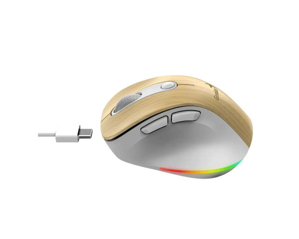 GENIUS Ergo 9000S Pro Pearl White USB Bežični Pine Wood miš