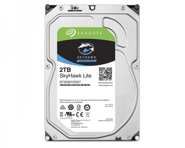 SEAGATE 2TB 3.5'' SATA III 64MB ST2000VX007 SkyHawk Surveillance